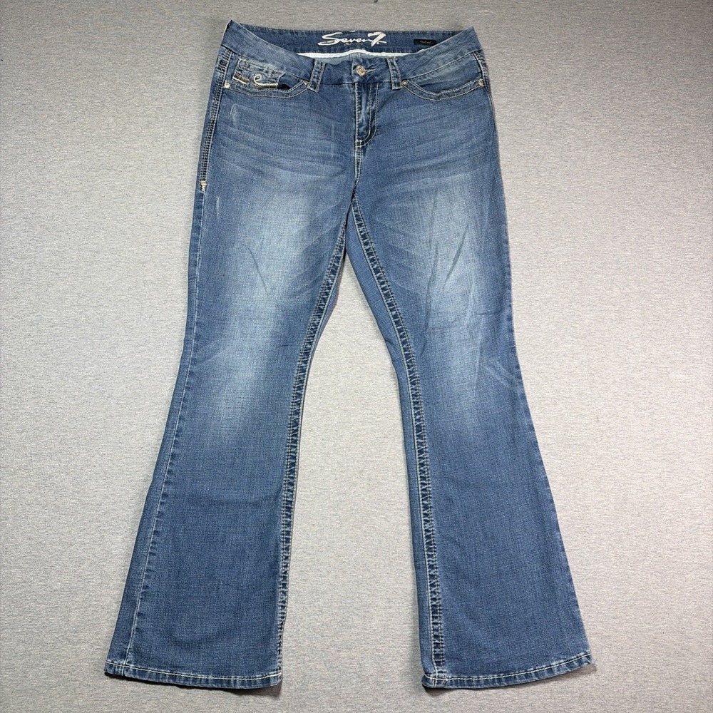 Seven7 Jeans Women's Size 16 Bootcut Mid Rise Embellished (35x31.5)